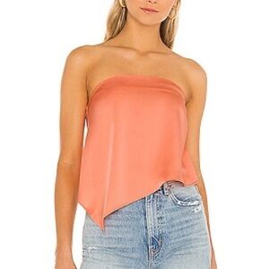 NWT. Superdown peach strapless, asymmetrical top